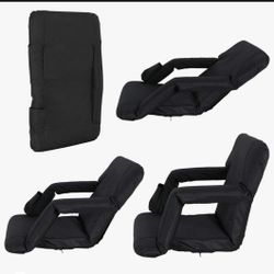 "Stadium Seat Chair with Back Support  for Bleachers Benches Fold ing Reclining. Stadium Seat 6 Positions Paddeushion Back and Armrest Support 