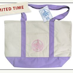 Large Lavender Tote Bag TJ Trader Joes