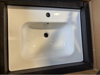 White Bathroom Sink One Hole Drop In 24 X 18.5”