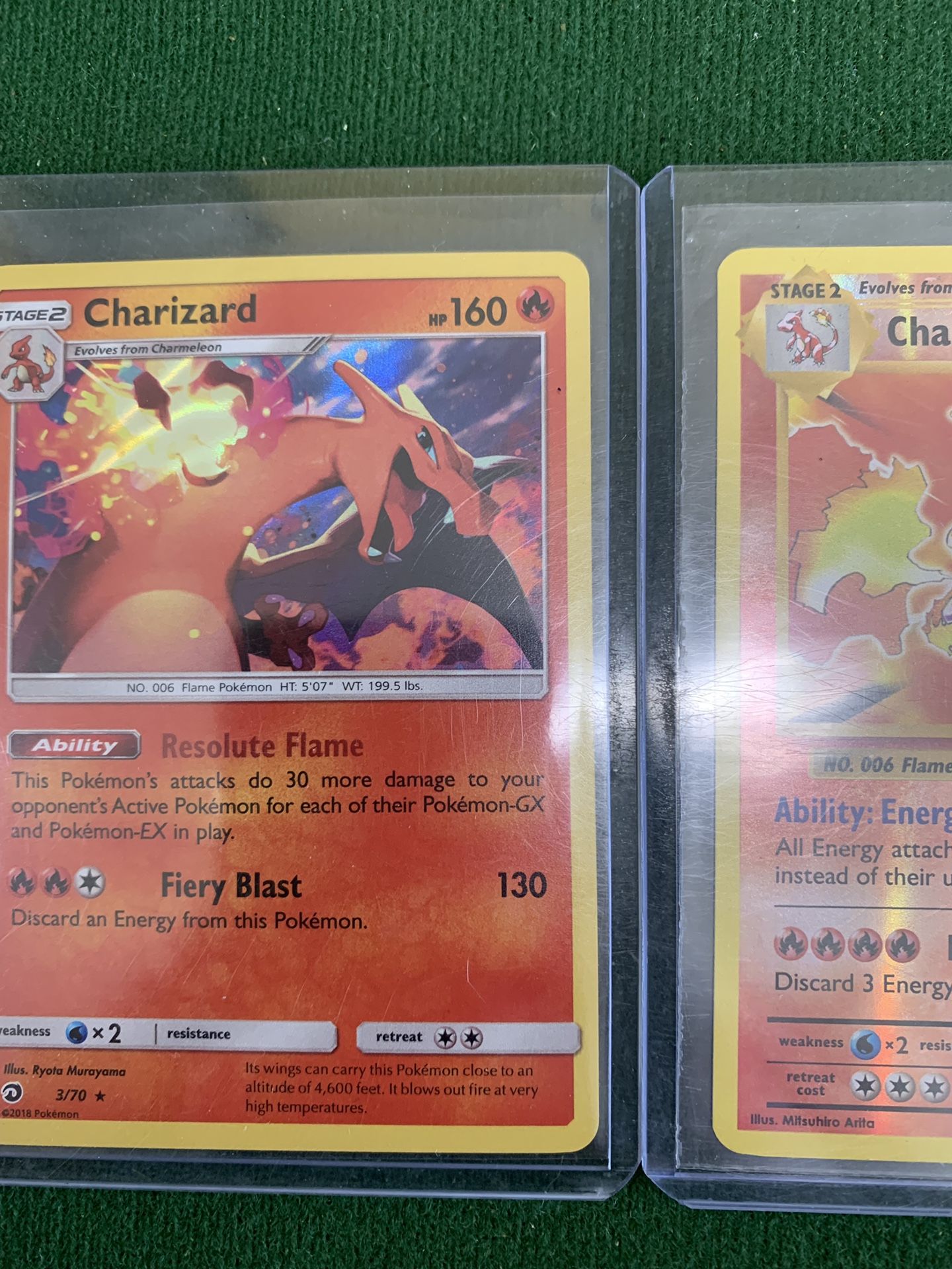 2 Charizards Holographic. Brand new. Mint condition. 2nd gen