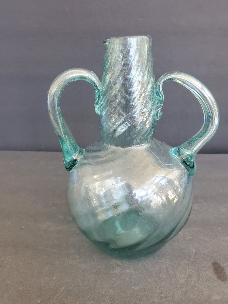 Vintage Optic Swirl Hand Blown Vase
