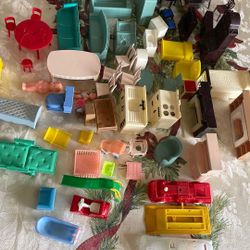 Vintage Plastic  Doll House Furniture