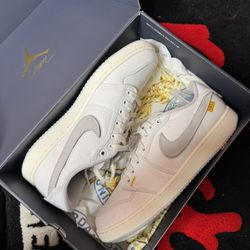 Brand New Jordan 1 Union White Canvas 