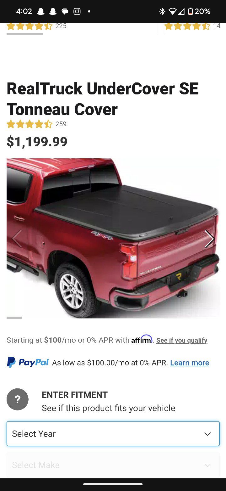Chevy Colorado RealTruck UnderCover SE Bed Cover