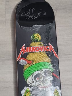 Rare Vintage Kris Markovich Skateboard Art Signed by Sean cliver