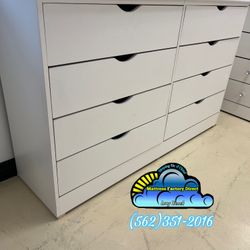 White Katy Eight Drawer Dresser Chest Cajonera Comoda 