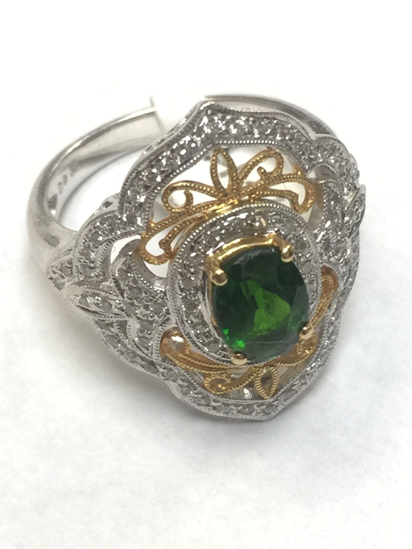 18 k yellow gold and 14k white gold ring size 7.5
