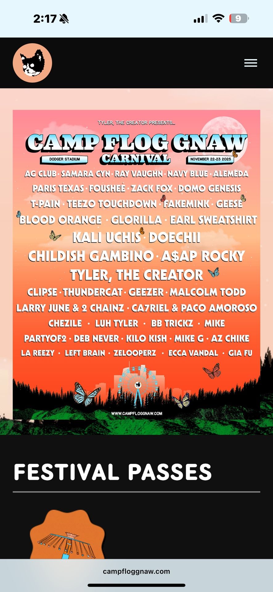 Camp Flog Gnaw Ticket Wristband 2 Day Long Pass