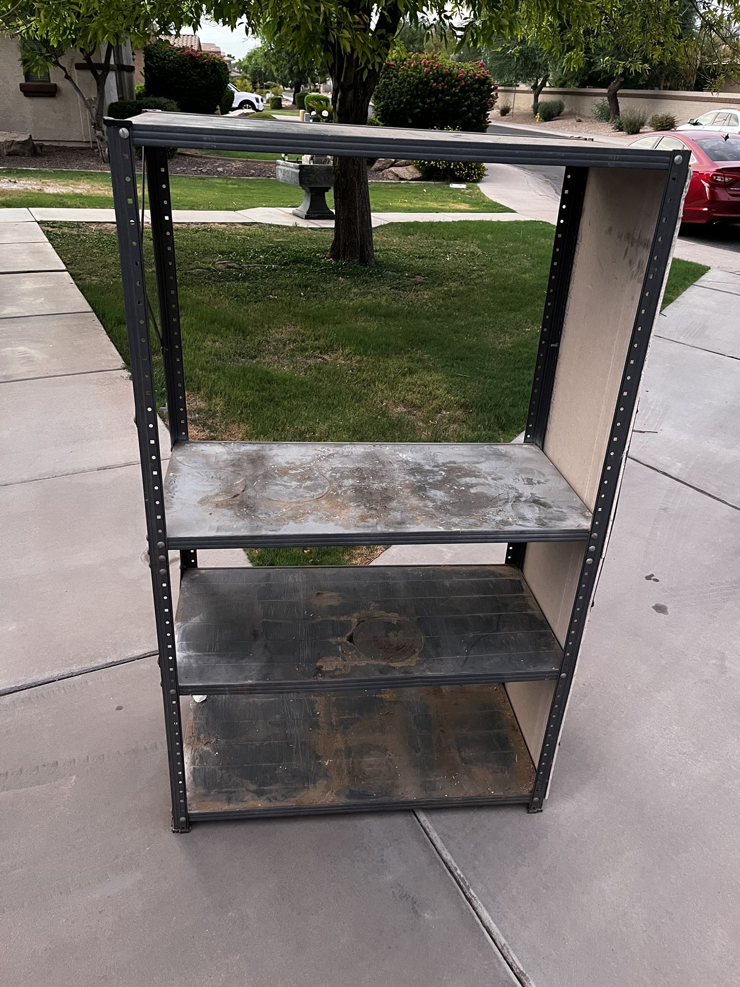Steel garage shelves