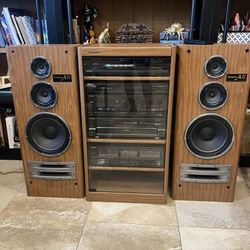 1980’s Technics Sound System: 2 🔊, Amp, Tuner, Cassette
