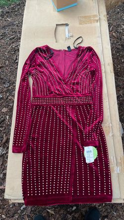 Brand New Red Velvet Diamond Dress 