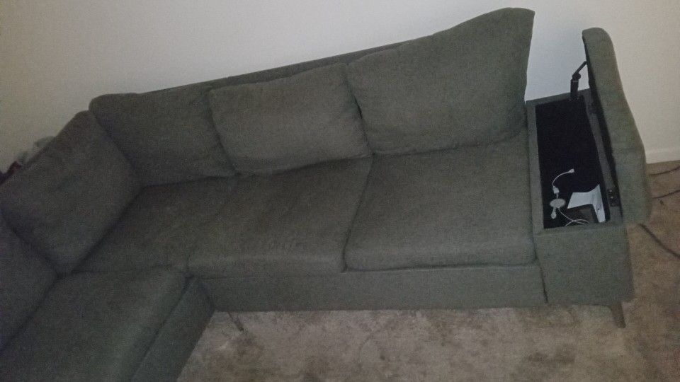 Grey Couch With Silver Legs