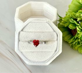 Sterling Silver Heart Shaped Ring, Size 9