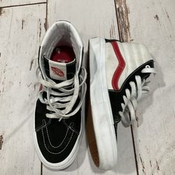 SK8-HI ATHLETIC BLACK AND RED SKATE SHOES FROM VANS