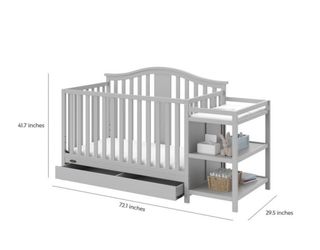 Gray Baby/ Toddler Convertable Crib And Matress
