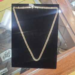 14 K Yellow Gold  30" Solid Curb Chain 