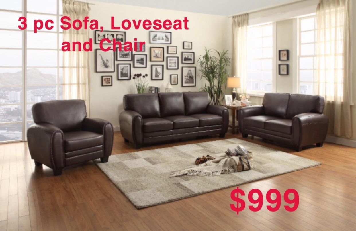 3 Pc Sofa , Loveseat And Chair