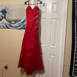 Red sequined Prom Dress