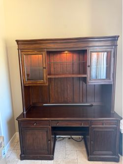 Desk and file cabinet