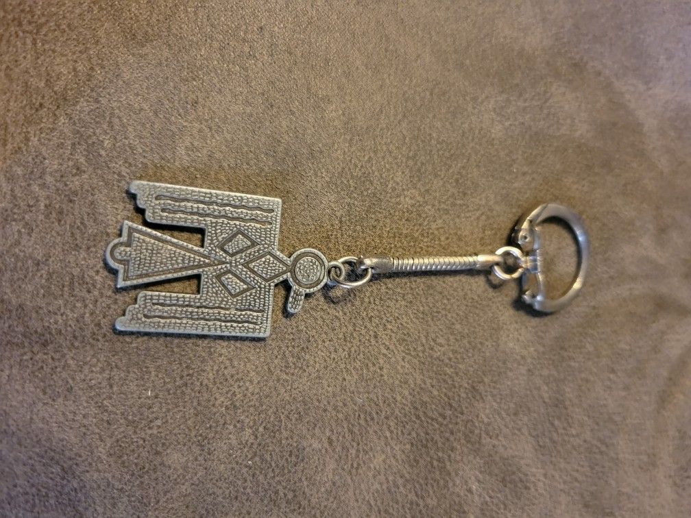 Vintage Thunderbird Keychain Key Ring Chain Hangtag Fob Native American Culture