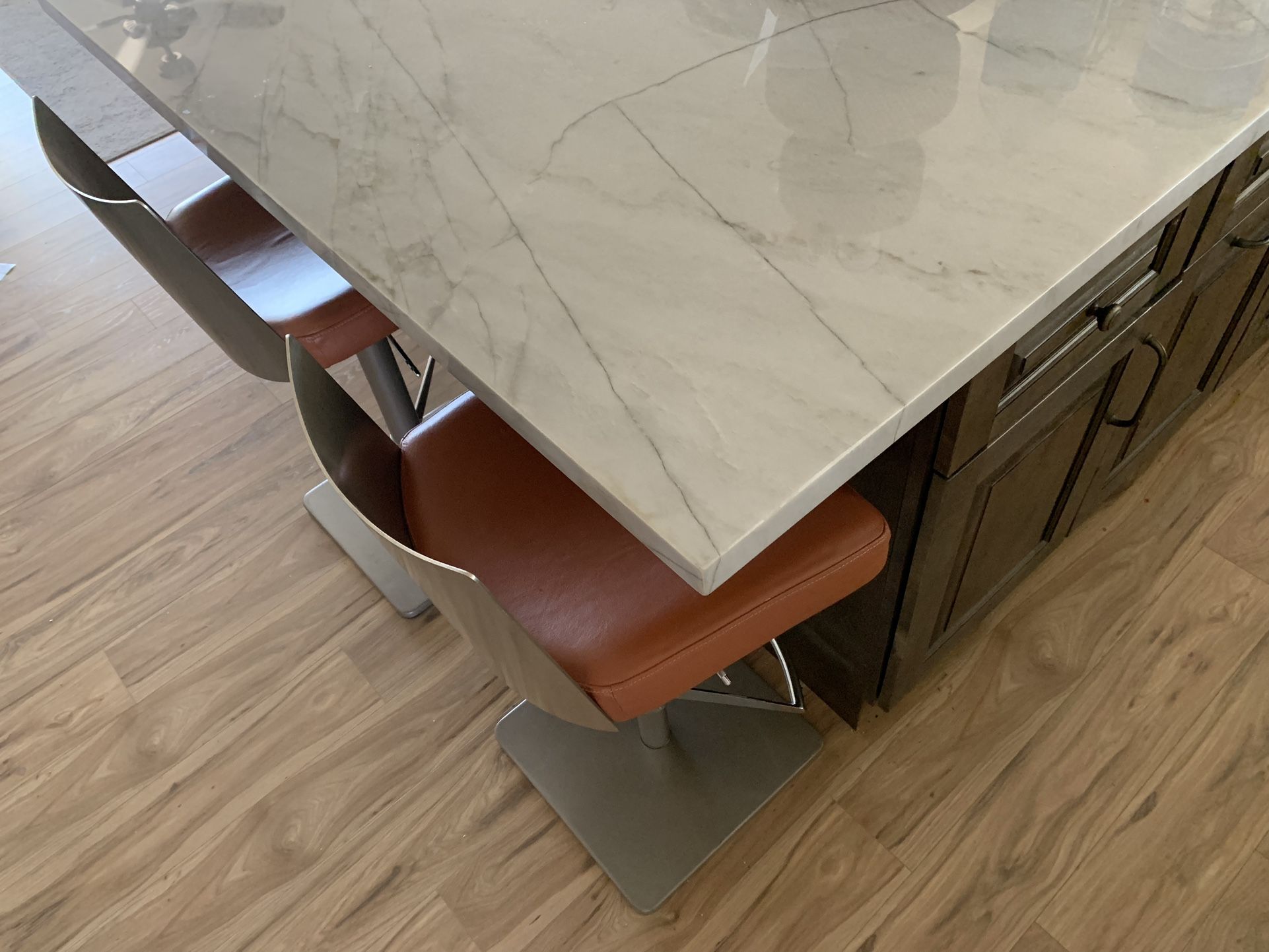 Leather Bar stools x2