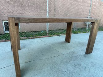 CB2 Blox Rectangular Brown Wood Dining Table