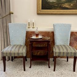Vintage striped dining chairs