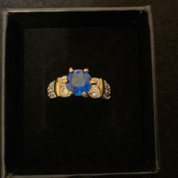 14KGP (Thailand) Ring With Sapphire & CZ …Size 6