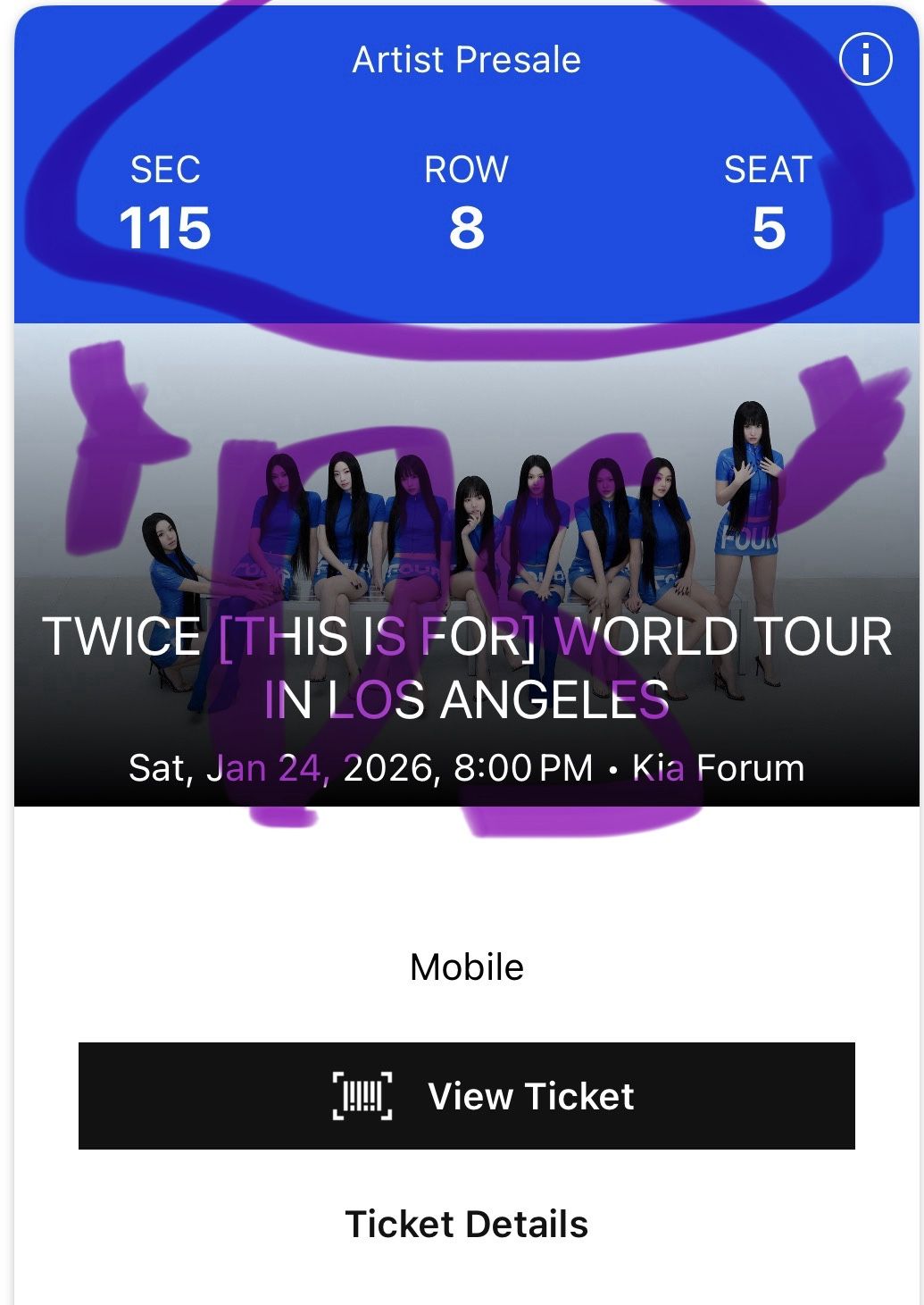 2 Tickets To Twice At The Forum January 24 2026!