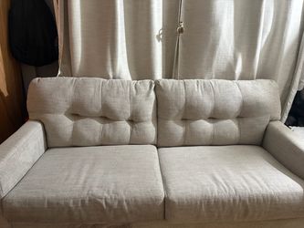Beige Fabric 2-Seater Sofa