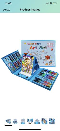 208 Piece Art Set, Artist Sketching Drawing & Painting Set with Case Art Kit for Kids Teens and Adults (Packaging May Vary) Pink Color Everything Ins
