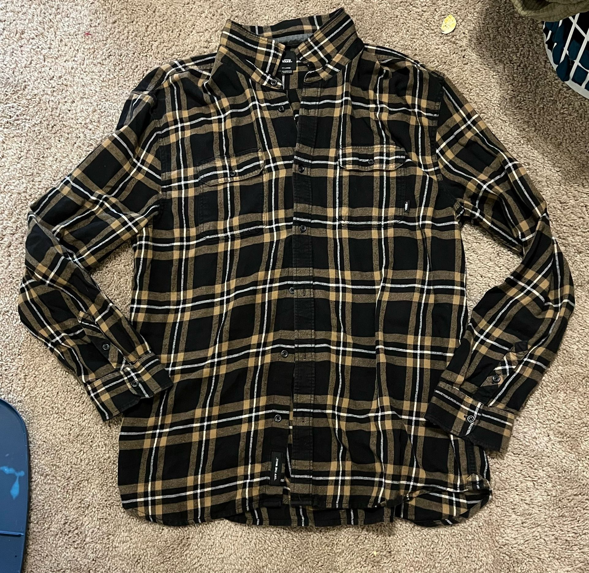 Men’s brown and black vans flan XXL