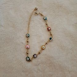 Multi Color Evil Eye Ankle Bracelet 