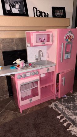 Pink Disney Princess Kids Play Kitchen Set