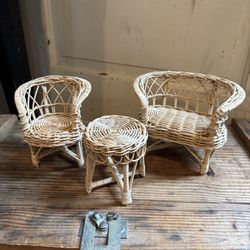 Natural Rattan Wicker Doll Furniture.