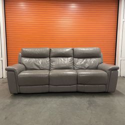 *FREE DELIVERY* Leather Power Recliner Sofa | Dual Motors + USB Ports