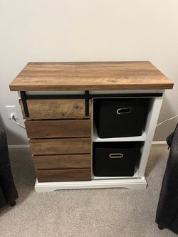 Farmhouse Storage Cabinet with Sliding Barn Door