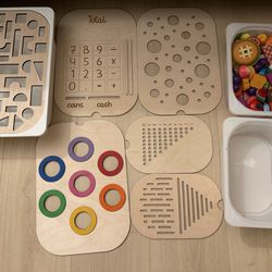 IKEA flisat trofast bin inserts and magnetic food toys