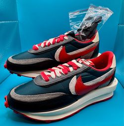 Nike x Sacai LDWaffle Sneakers Maroon Spruce 8.5
