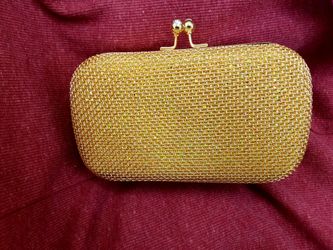 Gold Mesh Cluth Hand bag