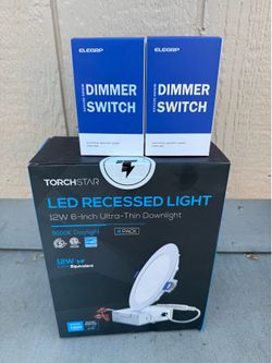 Torchstar 6” LED Recessed Lights + ELEGRP LED Dimmer Switches