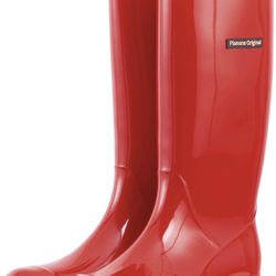 Planone Red Rain boots Women Waterproof Garden Shoes Anti-Slipping Outdoor Sz 10