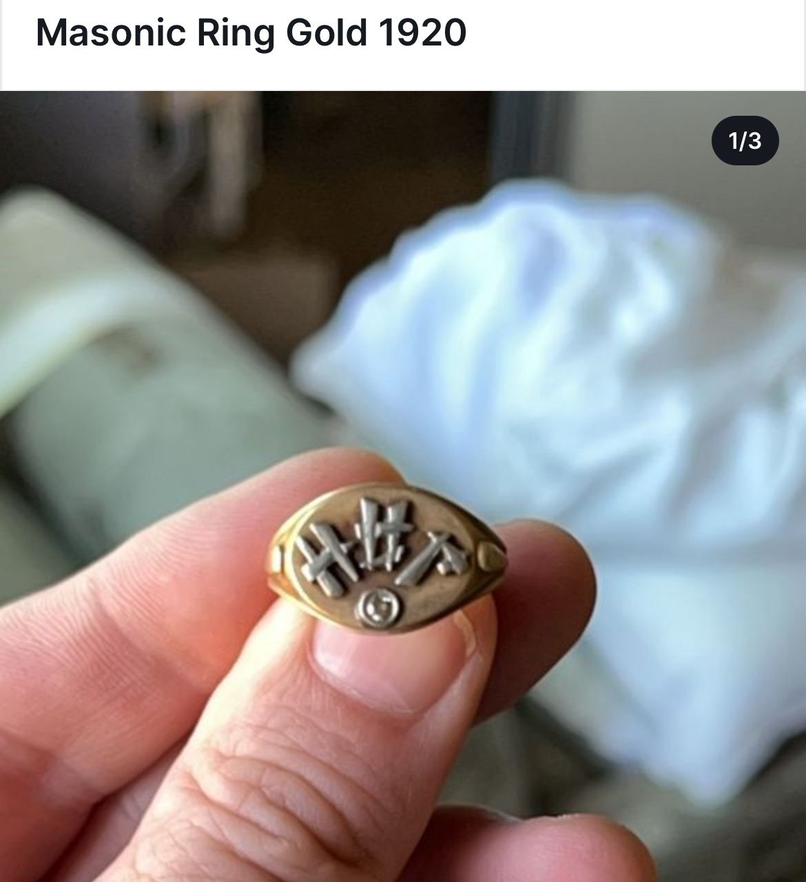 1920 Gold Masonic Ring