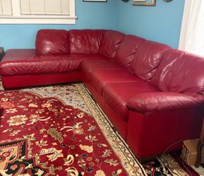 Red Leather Sectional Sofa