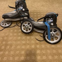 LandRoller Terra 9 Rollerblades Skate Angled Wheel Technology - Size 10.5 For Men