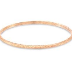 7" x 5mm 18k Yellow Gold over Solid Sterling Silver Rounded Diamond Frosted Constellation Bangle Bracelet, CHARLES GARNIER of Paris, Made in Peru