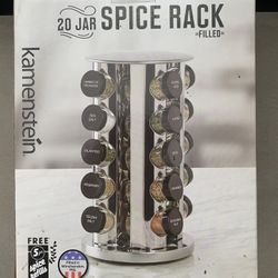 Kamenstein 30020 Revolving 20-Jar Countertop Spice Rack Tower Organizer