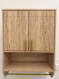 Wall-Mounted Cabinet with Open Shelf/Bathroom Storage