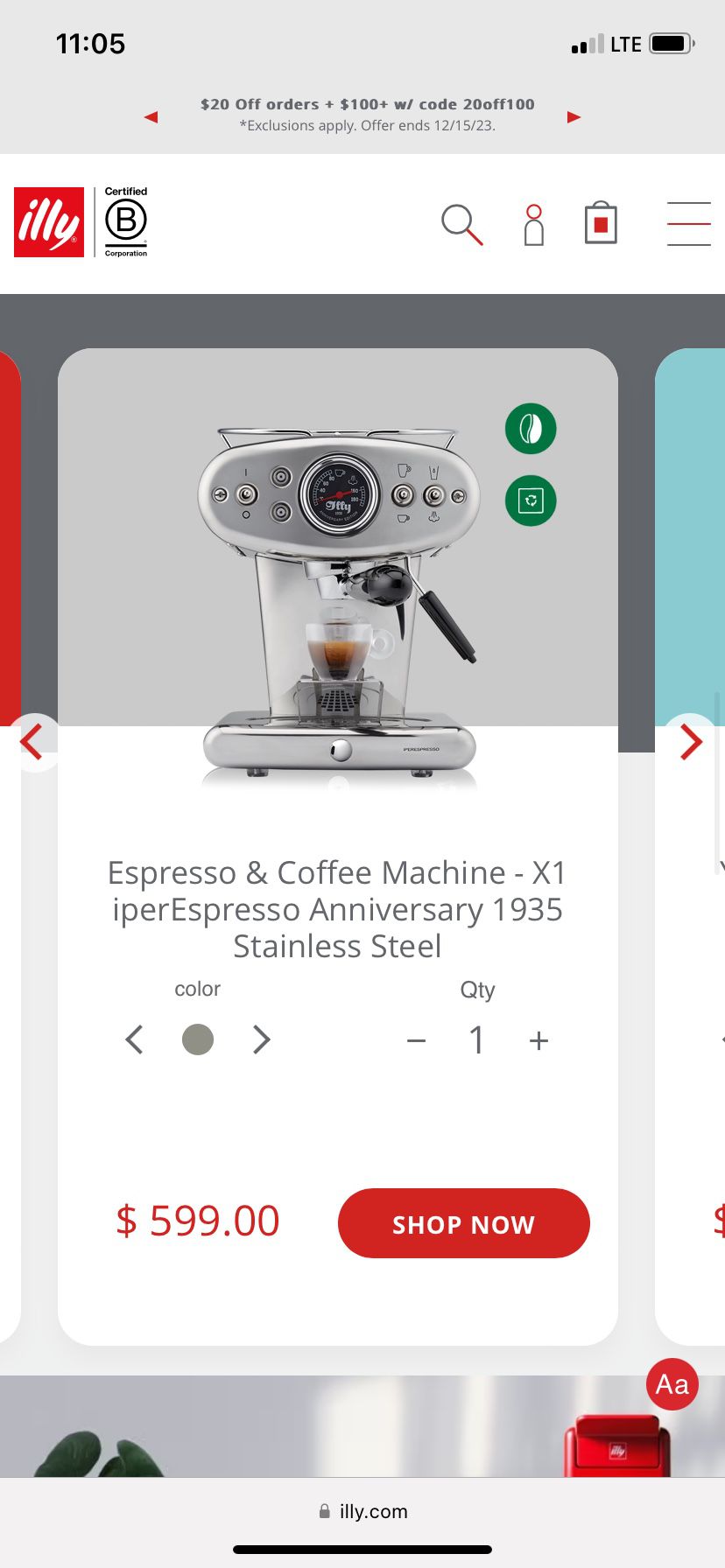 Illy X1 Espresso Machine