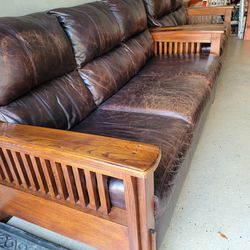 Leather sofa and Love Seat